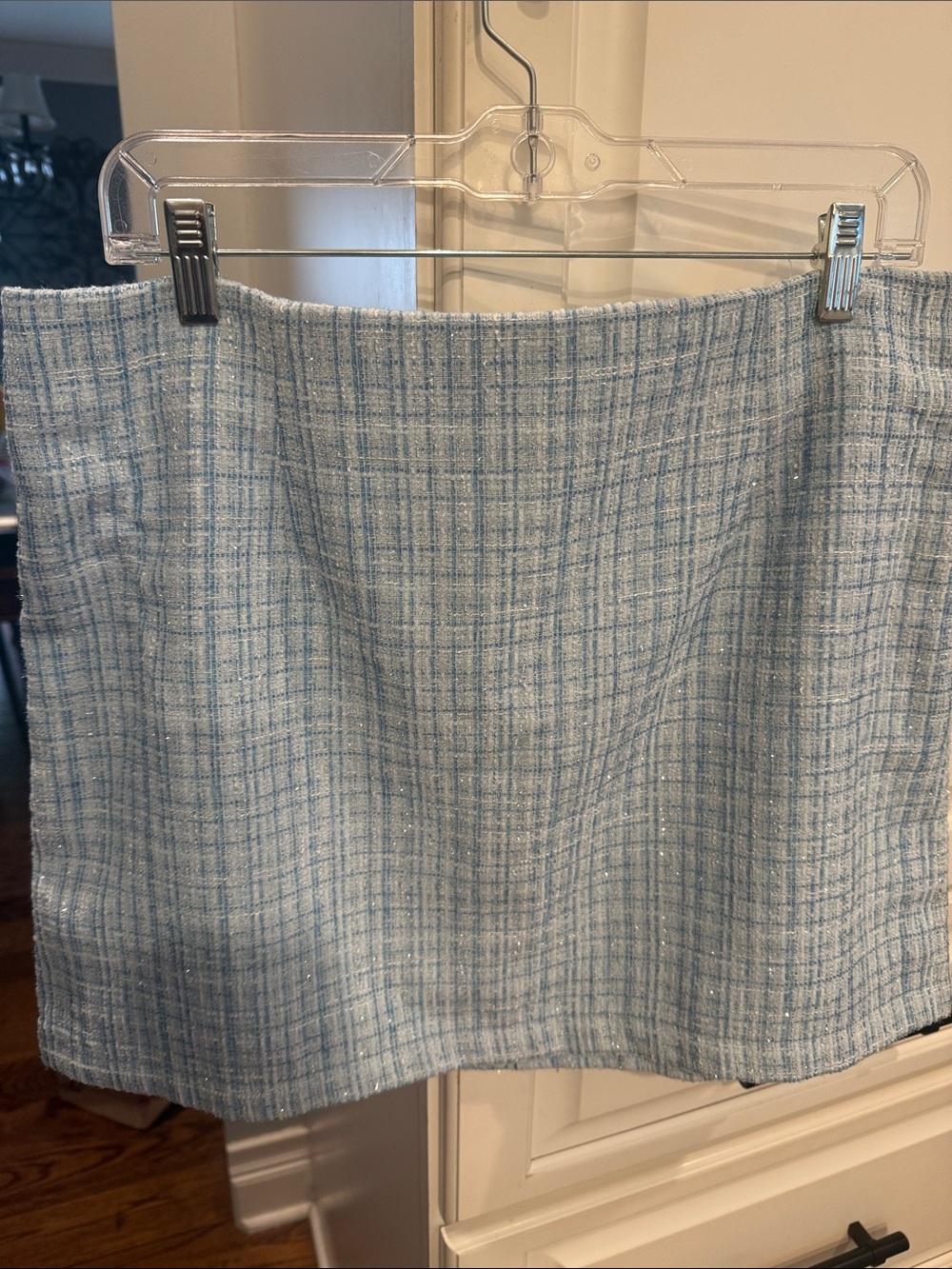 Light blue plaid skirt